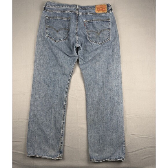 Levi's 501xx Jeans Mens 36x29 Straight Leg Button Fly Blue Denim Light Wash - Picture 13 of 16